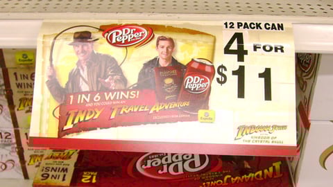 Dr Pepper 'Indiana Jones' Shelf Sign