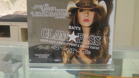 Macy's 'Glam Pass' Counter Sign