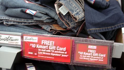 Kmart/Levi's Incentive Offer Sign