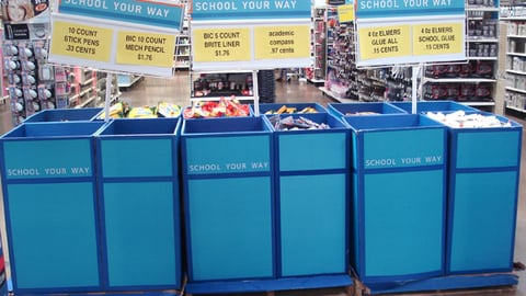 Wal-Mart Back-to-School Dump Bins