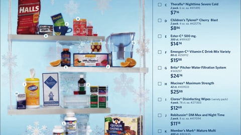 Sam's Club Cold and Flu Shopping List 
