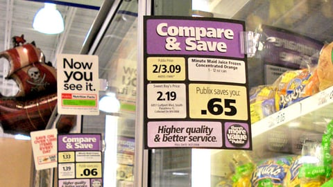 Publix 'Compare and Save' Signs