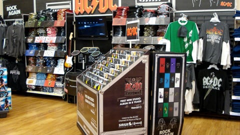 Walmart AC/DC Merchandise Gondola