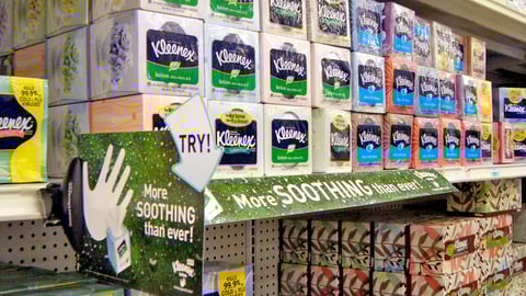 Kleenex with Lotion Shelf Signs