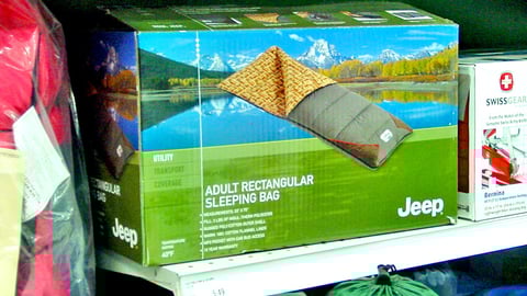 Meijer Jeep Sleeping Bag Packaging