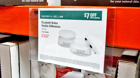 Costco Elizabeth Arden Shelf Sign