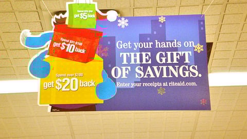 Rite Aid 'Gift of Savings' Ceiling Sign