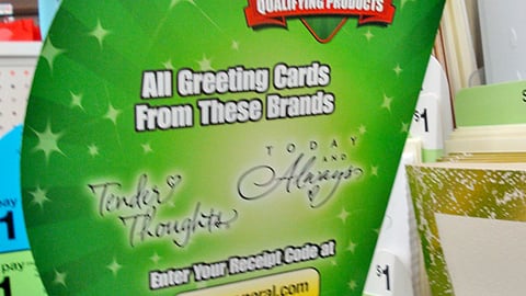 Dollar General 'Millionaire' Greeting Card Violator