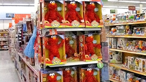 Walmart Elmo Live 'Kids' Holiday Book' Endcap