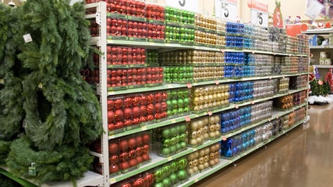 Walmart Shatterproof Ornament Gondola