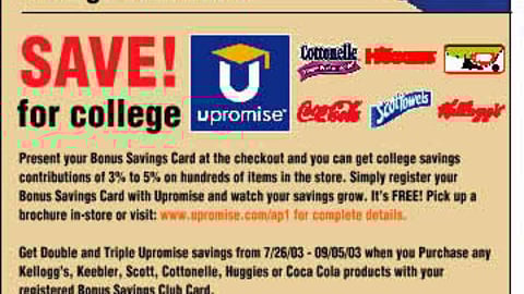 A&P/Upromise Feature