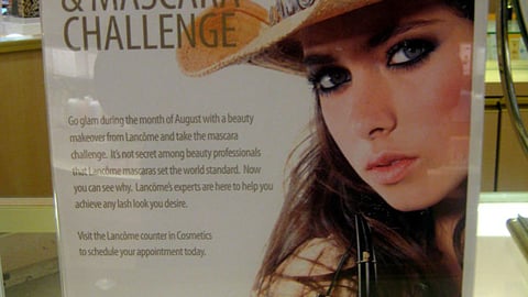 Macy's Lancome 'Glam' Makeover Counter Sign