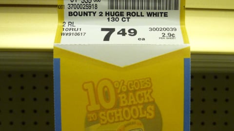 Safeway '10% Goes Back' Price Label