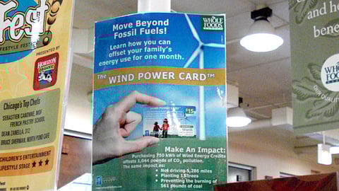Whole Foods Wind Power Card Sign