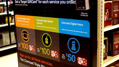 Target Comcast Subscription Endcap Sign