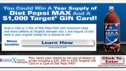 Target Diet Pepsi Max Online Feature