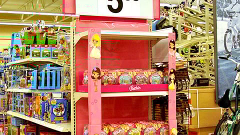 Walmart Barbie Peek-a-Boo Petites Endcap