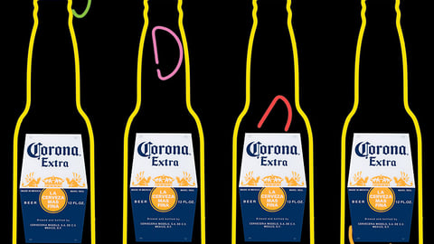 Corona Falling Lime Neon Sign