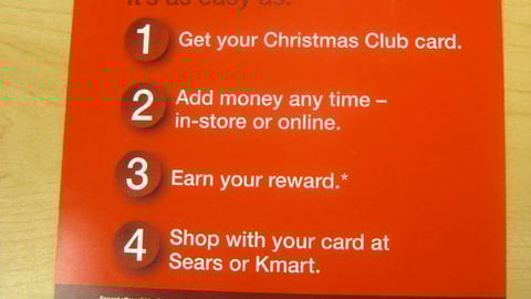 Sears 'Christmas Club' Counter Decal