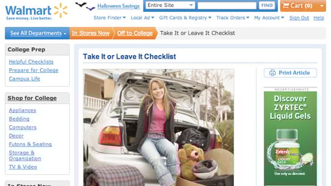 U by Kotex Walmart.com Banner Ad