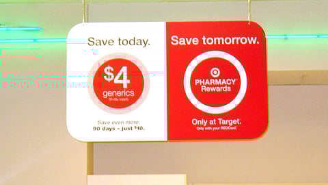 Target Generic Drug Ceiling Sign