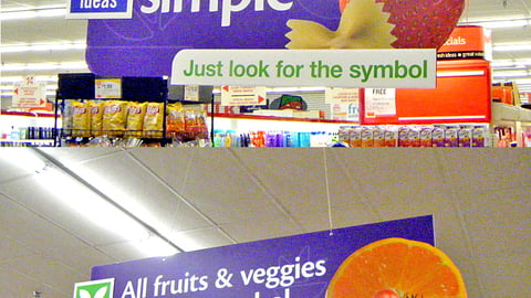 Giant 'Healthy Ideas' Ceiling Signs