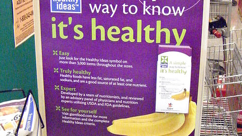 Giant 'Healthy Ideas' Nutrition Labels Stanchion