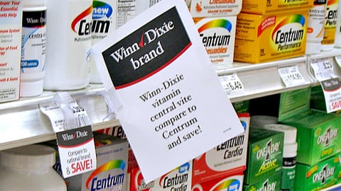 Winn-Dixie OTC Comparison Shelf Sign