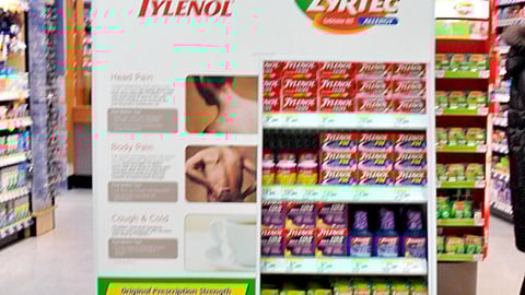 Tylenol, Zyrtec Walgreens Endcap