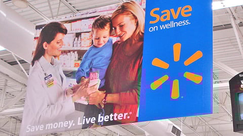 Walmart 'Save on Wellness' Ceiling Banner