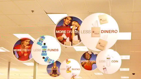 Target 'More, Less' Ceiling Signs