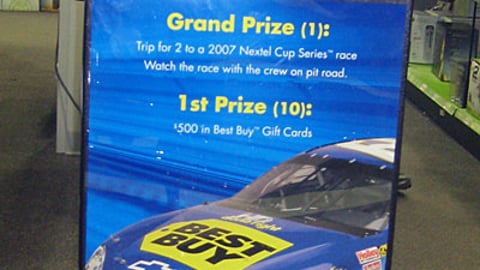 Best Buy 'Race Into HD' Sweeps Stanchion