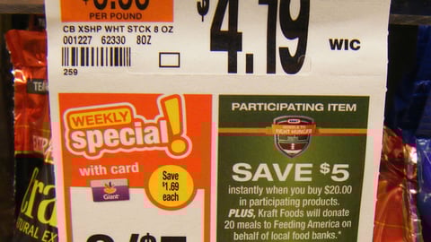 Giant Kraft 'Huddle to Fight Hunger' Price Label