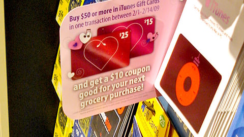 Dominick's iTunes Gift Card Shelf Sign
