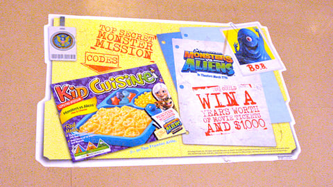 Kid Cuisine 'Monsters vs. Aliens' Floor Cling