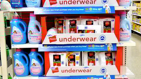 Kmart Hanes, P&G Rebate Endcap