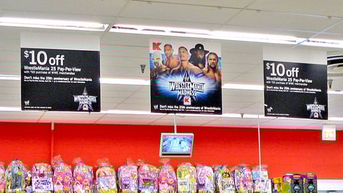Kmart WrestleMania Ceiling Signs