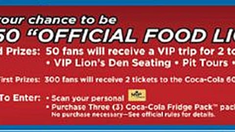 Food Lion Coca-Cola NASCAR Sweeps Feature