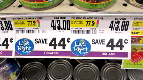 ShopRite LiveRight Organic Shelf Tag