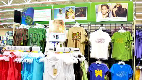 Walmart Organic Cotton T-Shirt Gondola