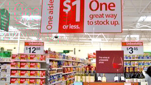Walmart '$1 or Less' Ceiling Banner
