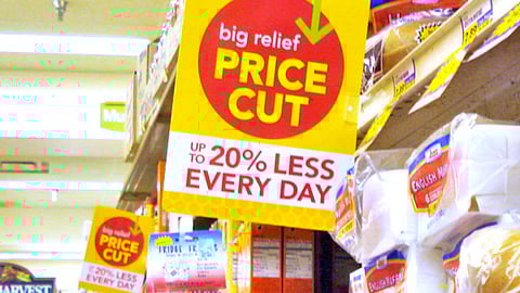 Jewel-Osco 'Big Relief Price Cut' Shelf Sign