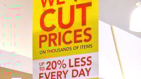 Albertsons 'Price Cut' Ceiling Sign