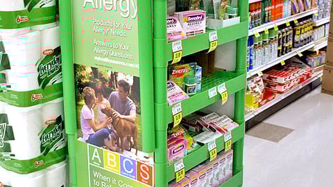 J&J 'A is for Allergy' Floorstand