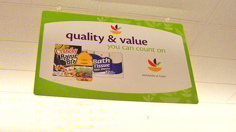 Giant 'Real Deal' Store Brand Ceiling Sign