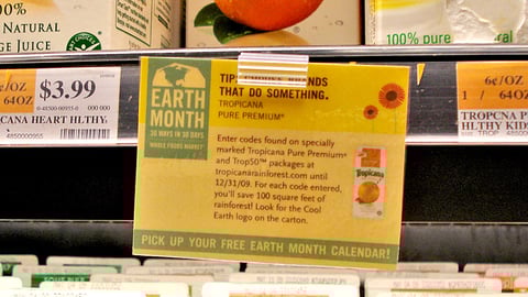 Whole Foods Tropicana Earth Month Shelf Tag