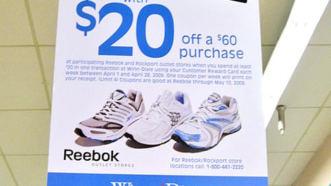 Winn-Dixie Reebok Ceiling Sign