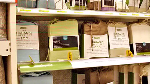 Target Home Organic Bedding In-Line Display