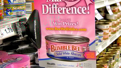 Bumble Bee Breast Cancer Awareness Shelf Talker