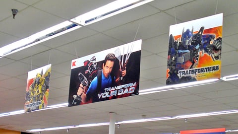Kmart 'Transform Your Dad' Ceiling Signs